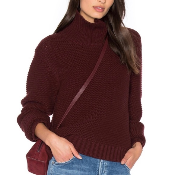 VINCE Women’s Cashmere & Wool Cowl Neck Sweater in Cordovan - Picture 1 of 11